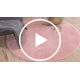 Модерен пране килим LINDO кръг розово, противоплъзгащ, рошав